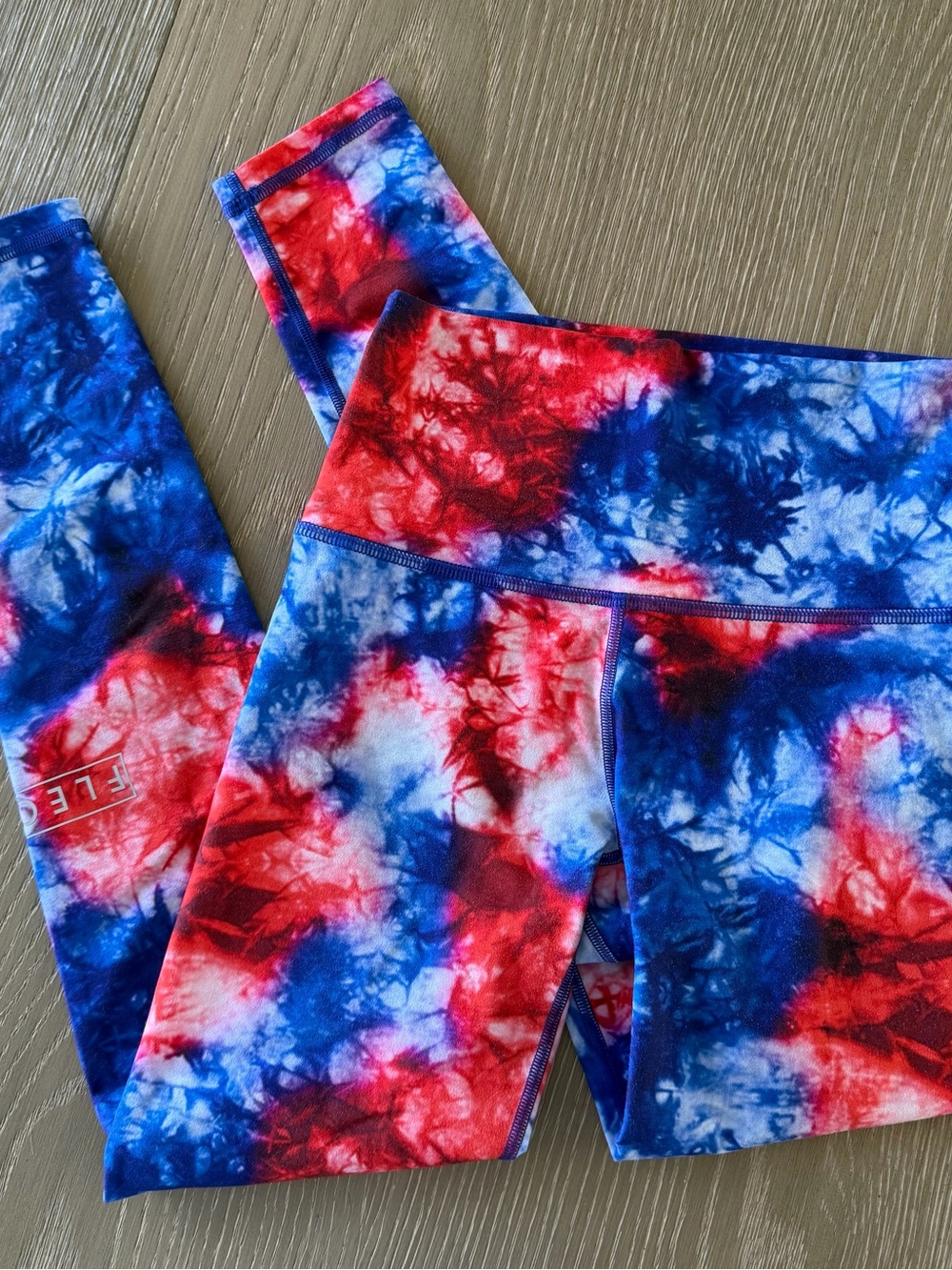 Fleo El Toro High-Rise Tie-Dye Leggings — Red & Blue